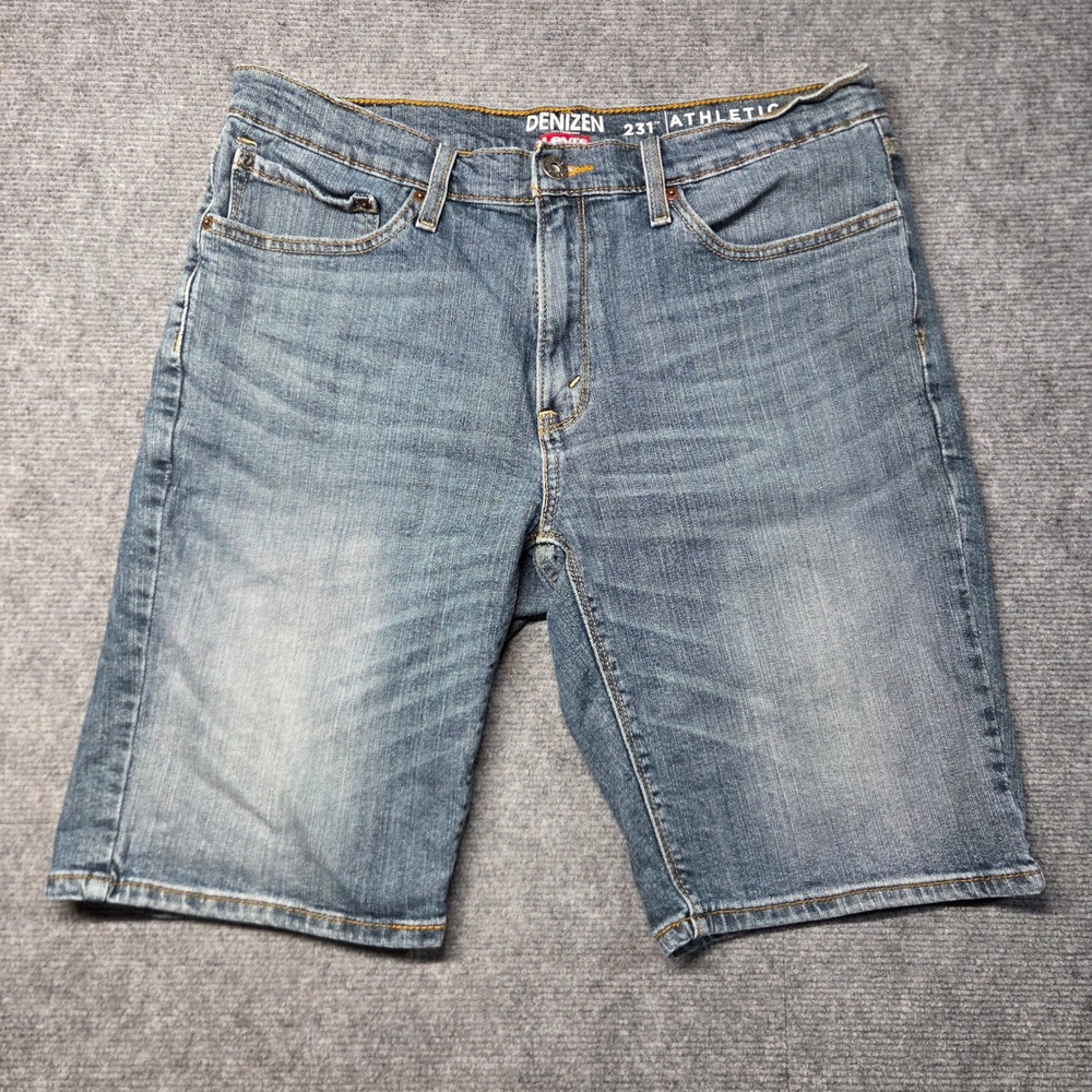 Denizen Levi's 231 Athletic Fit Mens Denim Shorts Blue 34 Waist Medium Wash